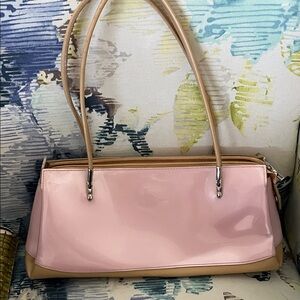 Biejo Pink and Tan Shoulder Bag